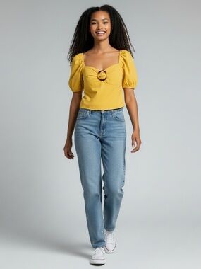 Forever 21 Light Blue Straight Leg Jeans for Women